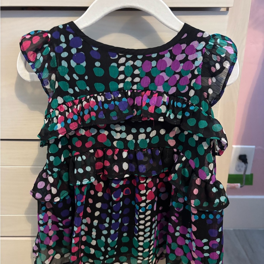 Kate Spade 12 Month Colorful Polka Dot Ruffle Dress